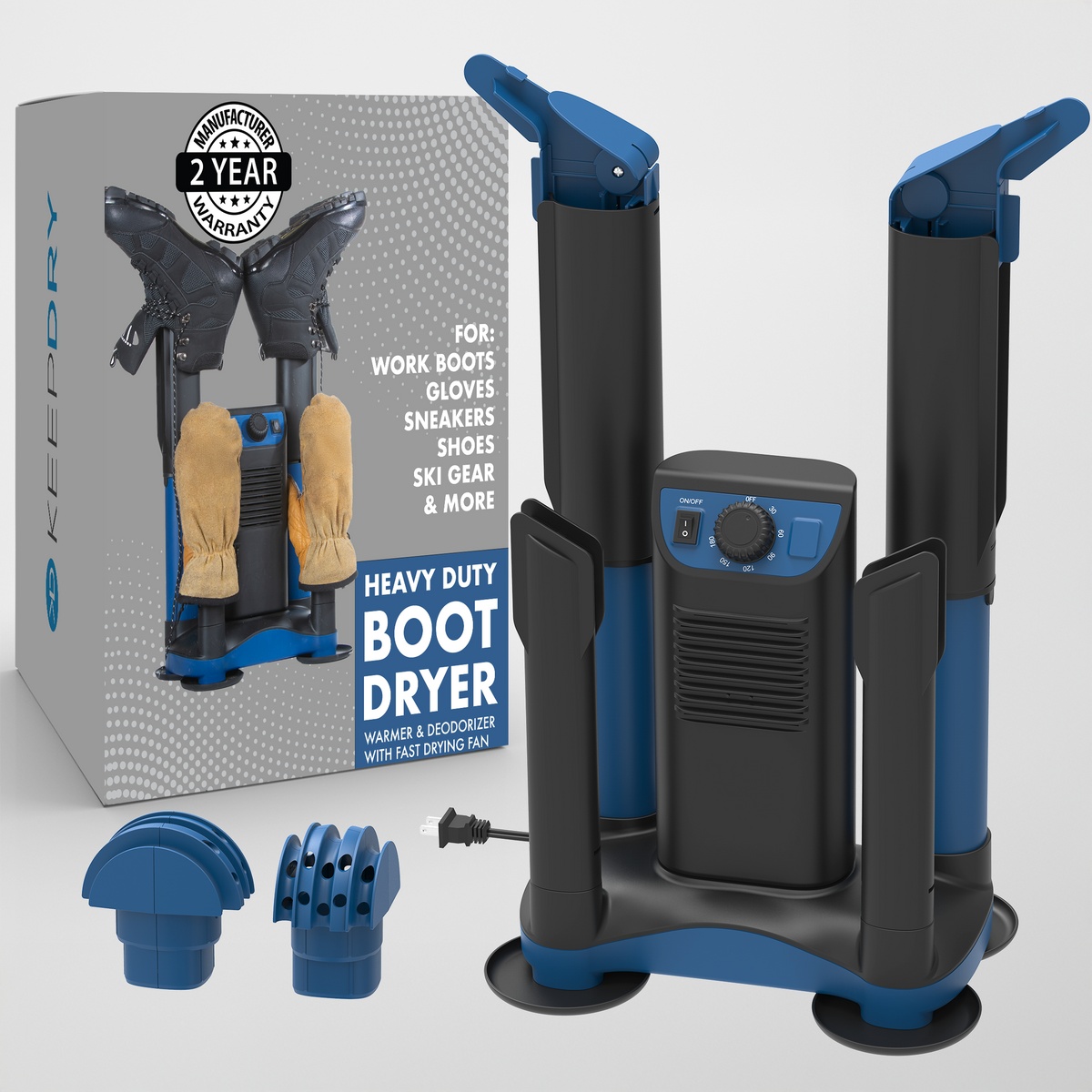 Boot Mender KeepDry Forced Heat Boot Dryer - Heavy Duty Shoe Dryer with Heat Switc ...
