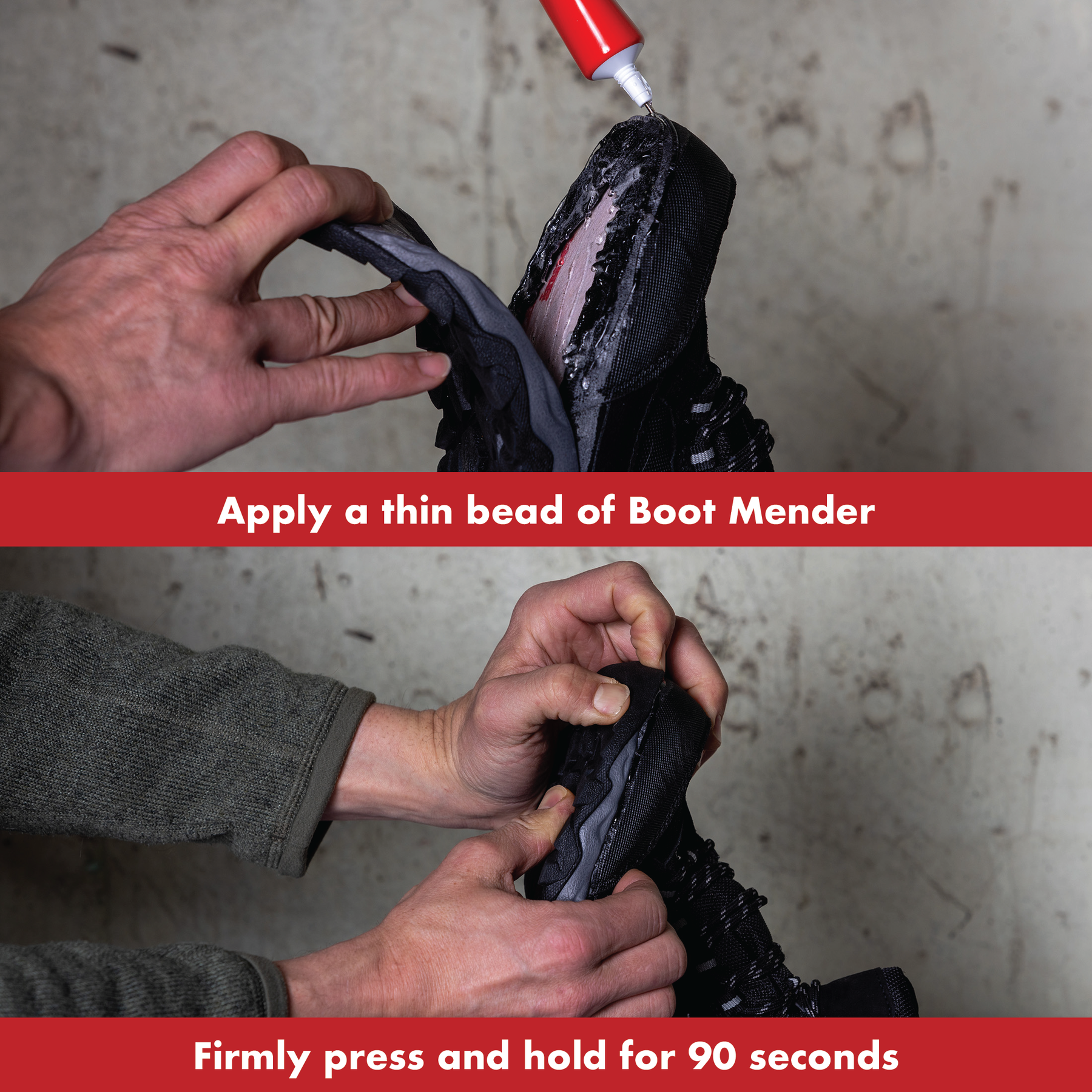 Boot Mender JobSite Boot Mender Glue - Shoe Glue Sole Repair - Clear, Instant Bond ...