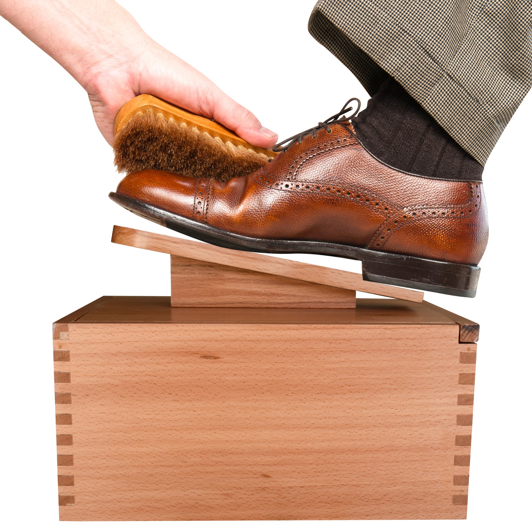 Boot Mender FootMatters Professional Shoe Shine Valet Kit - Includes Hardwood Boot ...
